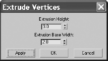 The Extrude Vertices dialog box