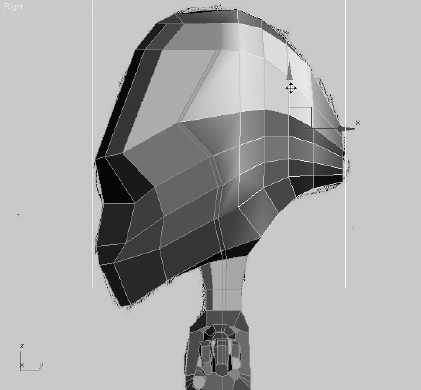 The horizontal edges to be subdivided are selected.