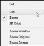 The Zoom/Pan Realtime right-click menu.