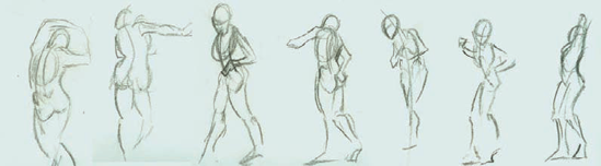 A selection of gesture sketches