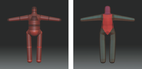 Placing the elbow and knee joints