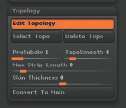 The Topology menu
