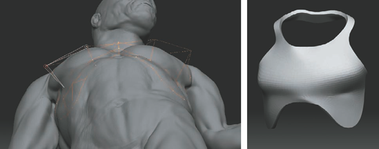 Moving points away from the surface to change the shape of the resulting adaptive skin