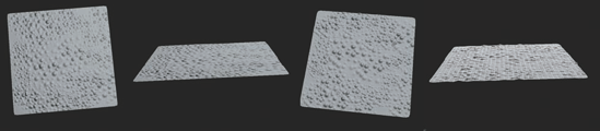 Normal map on a flat plane and a perturbed model