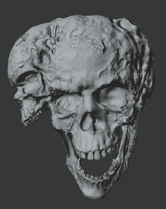 The normal map displaying on the character head in the ZMapper interface