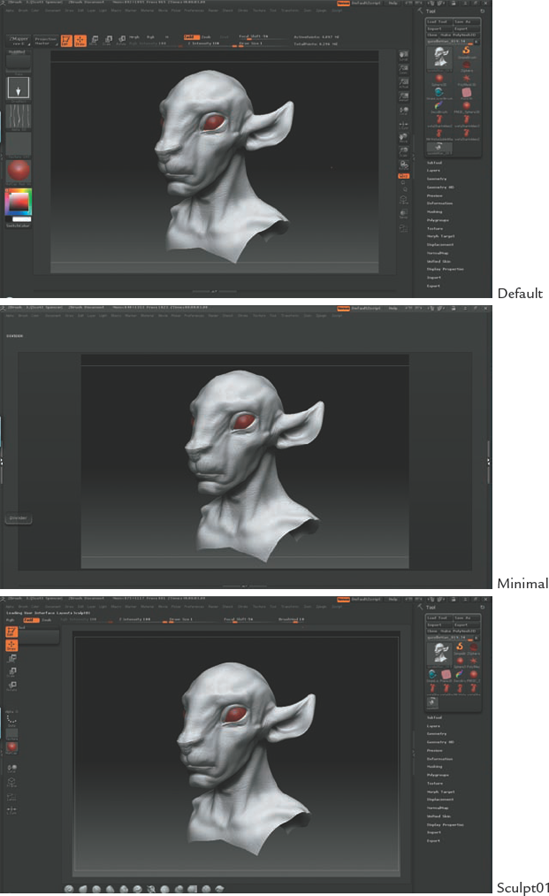 Some available ZBrush interfaces