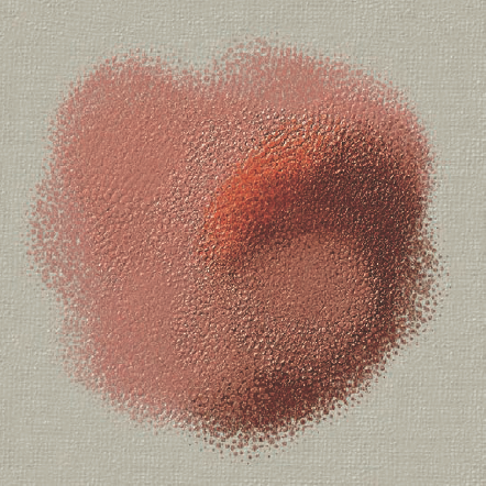 The effect that the default settings of the Surface Lighting controls have on an Impasto brushstroke