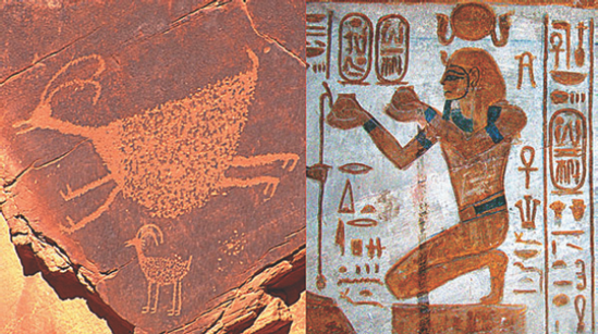 Petroglyphics and hieroglyphics carry no lighting information.