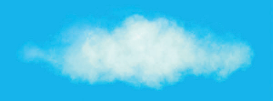 A Cloud texture creates a wispy cloud. This scene is included on the CD as cloud.ma.