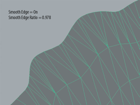 The effect of the Smooth Edge attribute