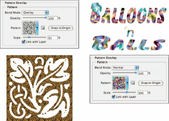 The Pattern Overlay layer effect adds texture to your layer's artwork.