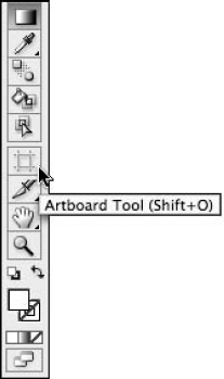 The Artboard tool is found in the lower section of the Tools panel.