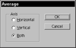 The Average dialog box lets you select Horizontal, Vertical, or Both.