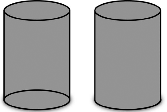 Two of the three objects on the left (the rectangle and one ellipse) were selected and then Add to shape area was clicked on the Pathfinder panel to create the cylinder on the right.