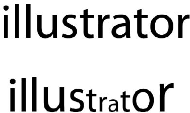 Original type on top; adjusted point size using the key commands on bottom