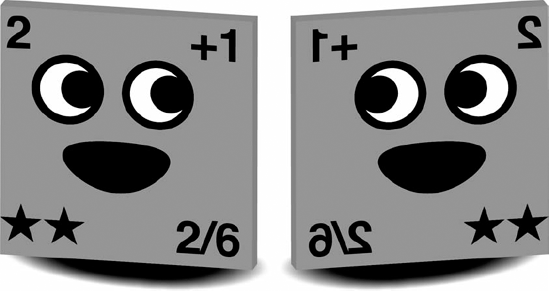 An object before (left) and after (right) being reflected across the vertical axis
