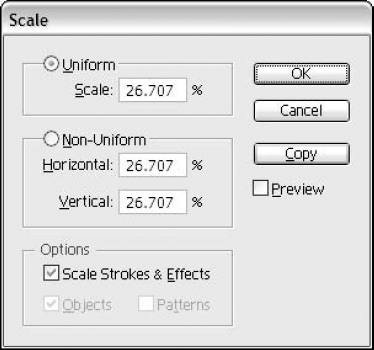 The Scale dialog box allows you to specify exactly how objects are scaled.
