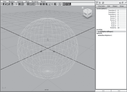 Renaming the sphere in the Channel box