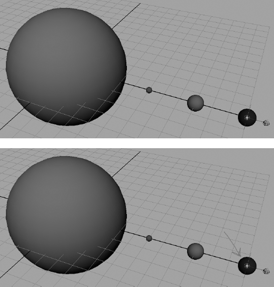 Moving the Moon's pivot point to the center of Earth