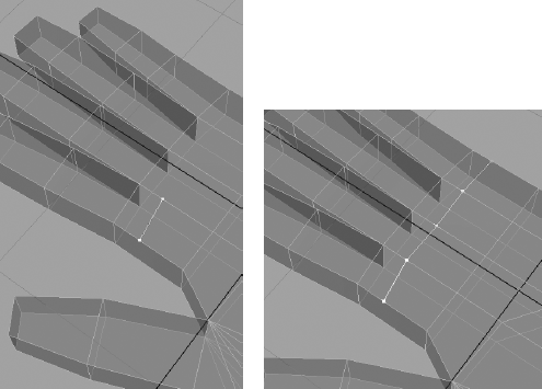 A new poly edge is drawn between the two points.