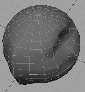 The Sculpt Geometry tool deforms the surface.