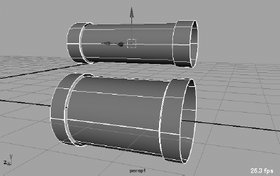 Create a smaller copy of the first cylinders and place them higher for the top of the steam pump assembly.