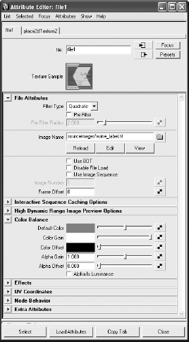 The File texture node