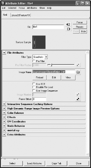 Assign the new image file to the new BplaneStripe1 shader.