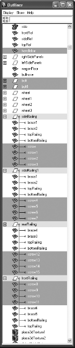 Select all the metal screws, the bolts, and handlebar and assign the Metal shader to them.