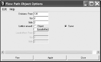 The Flow Path Object Options window