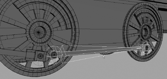 Create a joint to control the back wheel arm.