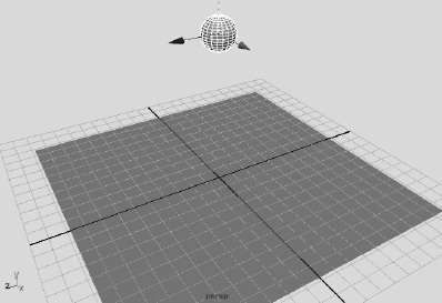 Place a poly sphere a few units above a poly plane ground surface.