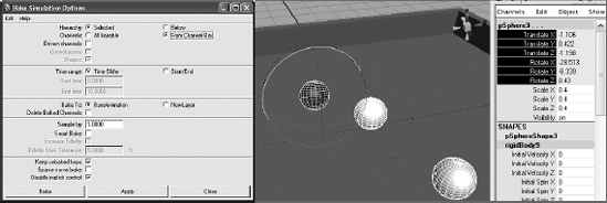 The Bake Simulation Options window