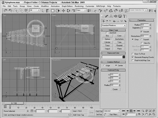 Increase the width of the Command Panel by dragging its left edge.