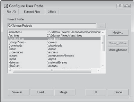 The Configure User Paths dialog box specifies where to look for various resources.