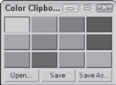 The Color Clipboard floating palette can hold 12 colors.