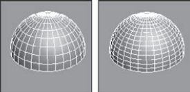 Creating hemispheres with the Chop and Squash options