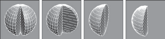 Using the Slice option to create sphere slices