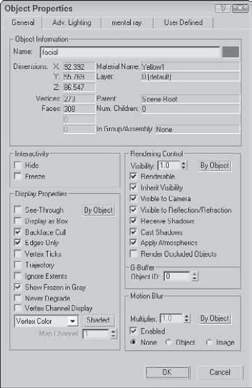 The Object Properties dialog box displays valuable information about a selected object.