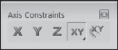 The Axis Constraints toolbar includes buttons for restricting transformations to a single axis or plane.