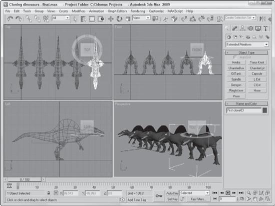 Cloning multiple objects is easy with the Shift-clone feature.