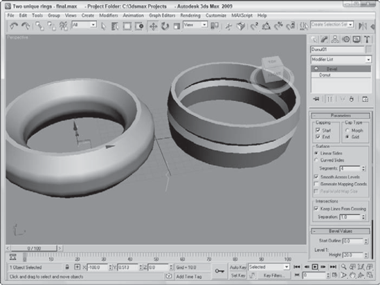 Bevels applied to a shape can give a unique profile edge.