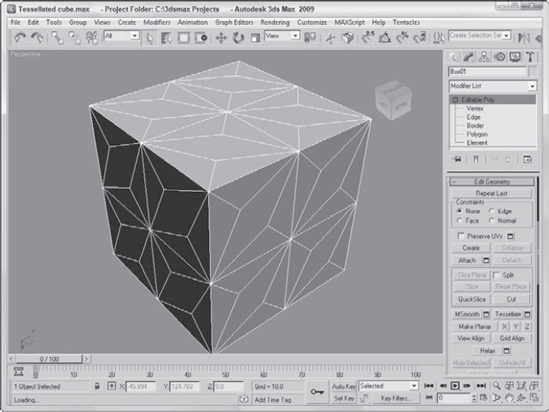 A cube tessellated twice, using each option once