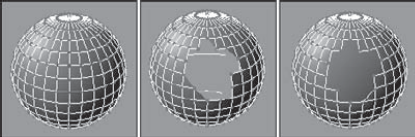 Deleting vertices also deletes the adjoining faces and edges, but Remove maintains the mesh.