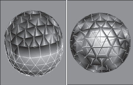 Subobjects can be extruded along an averaged normal or locally.