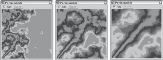 The Perlin Marble map creates a marble pattern with random veins.