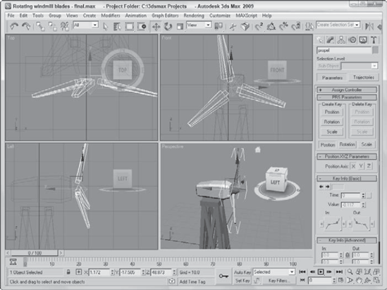 Frame 50 of this simple windmill animation