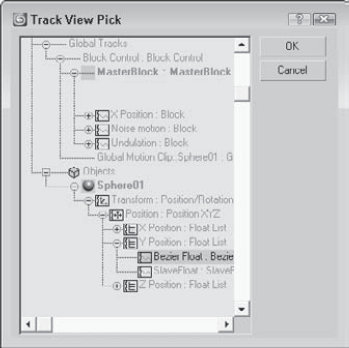 The Track View Pick dialog box lets you select the tracks you want to include in the Block controller.