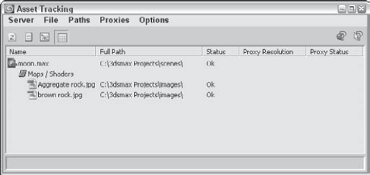 The Asset Tracking interface shows the checked out file along with its dependents.