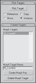 A Morph rollout lets you pick targets and create morph keys.